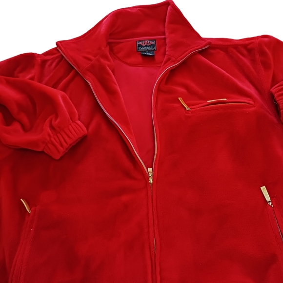 Vtg 90s Fleece Jacket Men Medium Full Zip Pockets Soft By Budabean - Picture 4 of 9